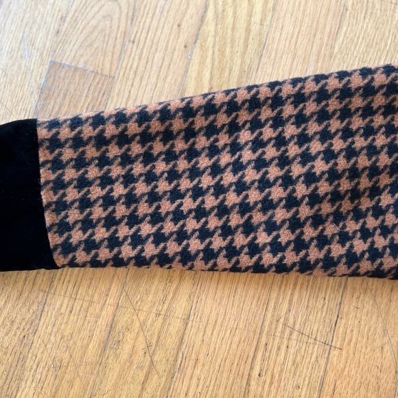 Sandro Houndstooth brown woolen jacket with fur - Picture 8 of 12